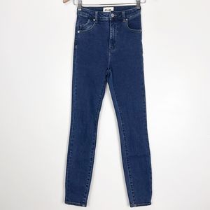 Rolla's Eastcoast Ankle High Rise Skinny Denim in Highway Blue Jeans Size 25